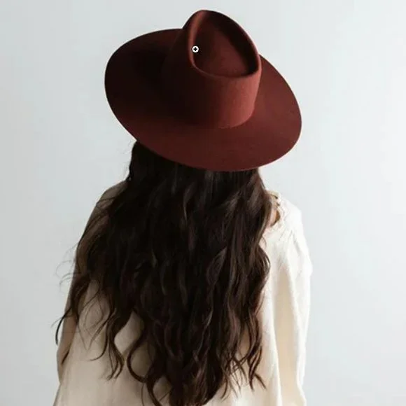 New w/ Tags Gigi Pip Dakota Triangle Crown Hat - Rusty Red - 59 M/L - Picture 2 of 11